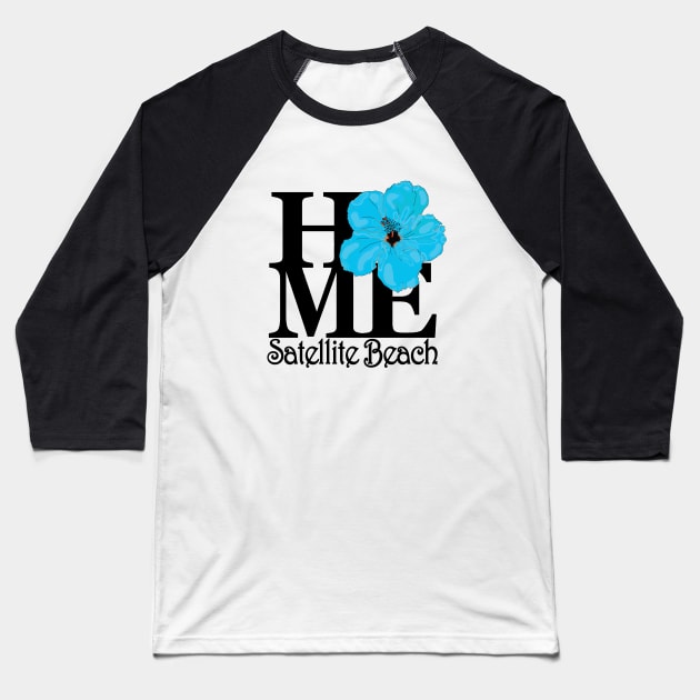 HOME Satellite Beach Blue Hibiscus Baseball T-Shirt by SatelliteBeach